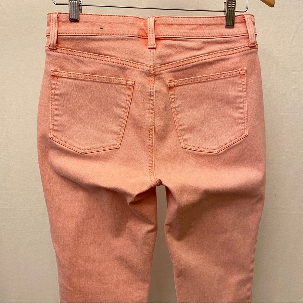 Talbots 6P Straight Crop Curvy Jeans Mid Rise Salmon Light Coral Pink Color - Picture 6 of 12